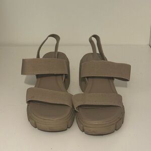 Madden Girl tan sandals with small heel